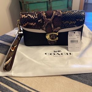 Coach Tabby Genuine Snakeskin Leather Wristlet/Crossbody NEW!